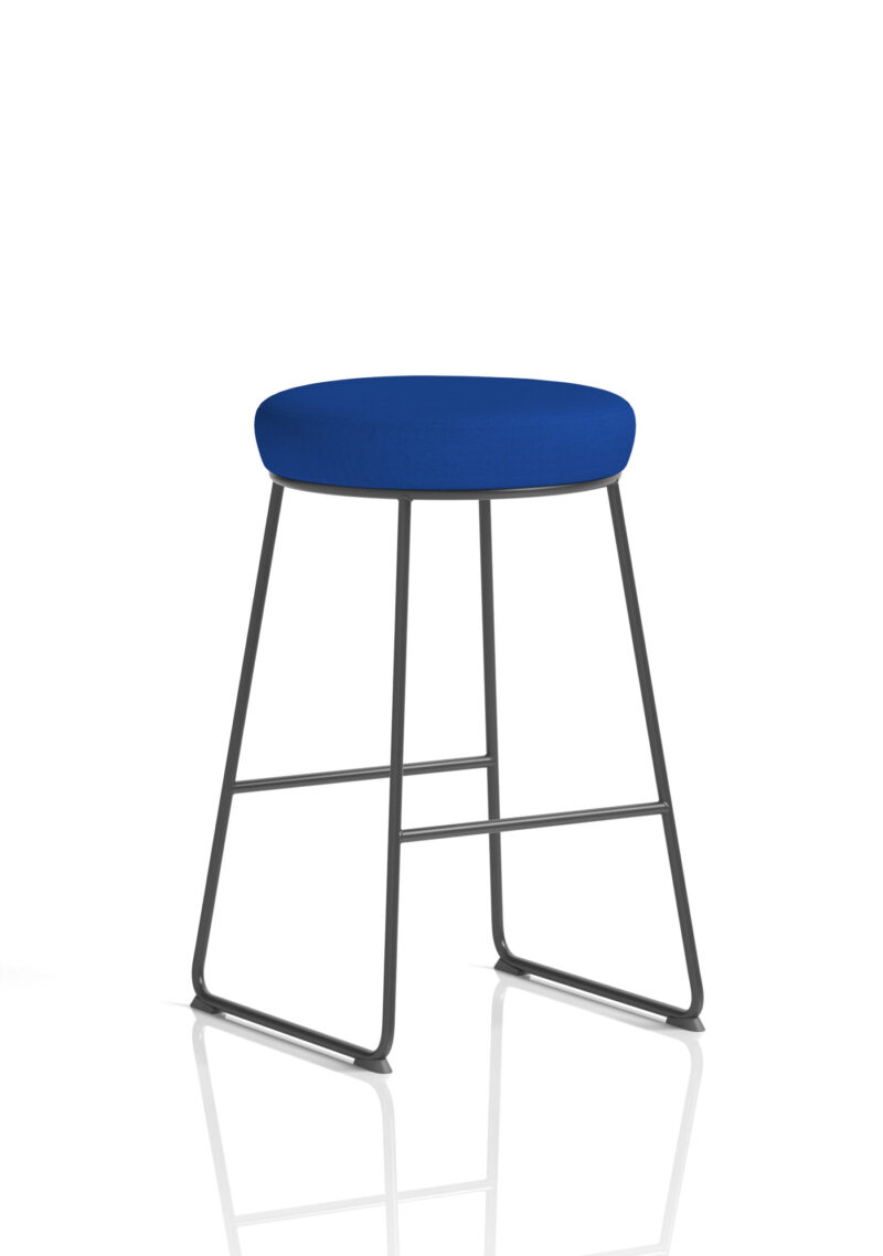 Genoa Black Frame Fabric Seat Stool Chair - Image 9