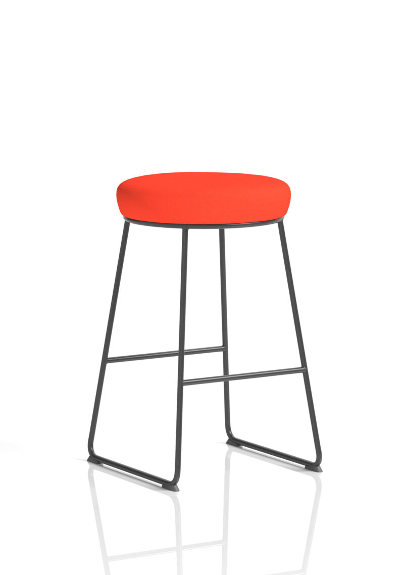 Genoa Black Frame Fabric Seat Stool Chair - Image 10