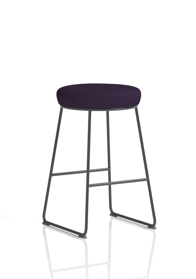 Genoa Black Frame Fabric Seat Stool Chair - Image 11
