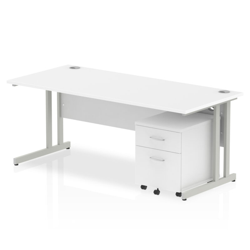 Surge 1800mm Cantilever Straight Desk With Mobile Pedestal - Image 21