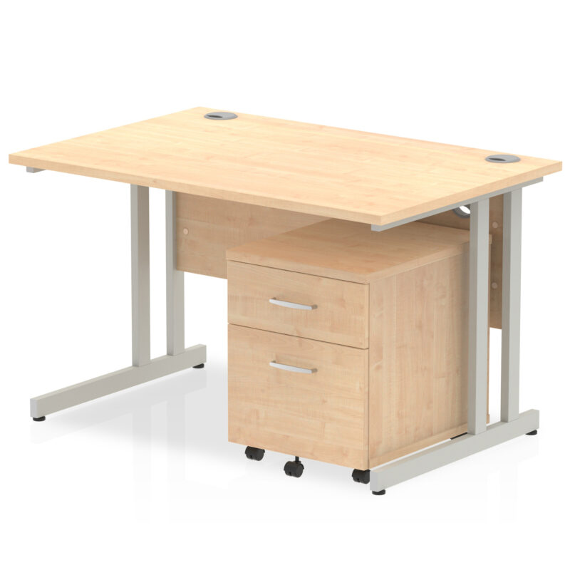 Surge 1200mm Cantilever Straight Desk With Mobile Pedestal - Image 9