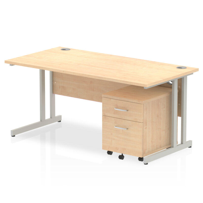 Surge 1600mm Cantilever Straight Desk With Mobile Pedestal - Image 9