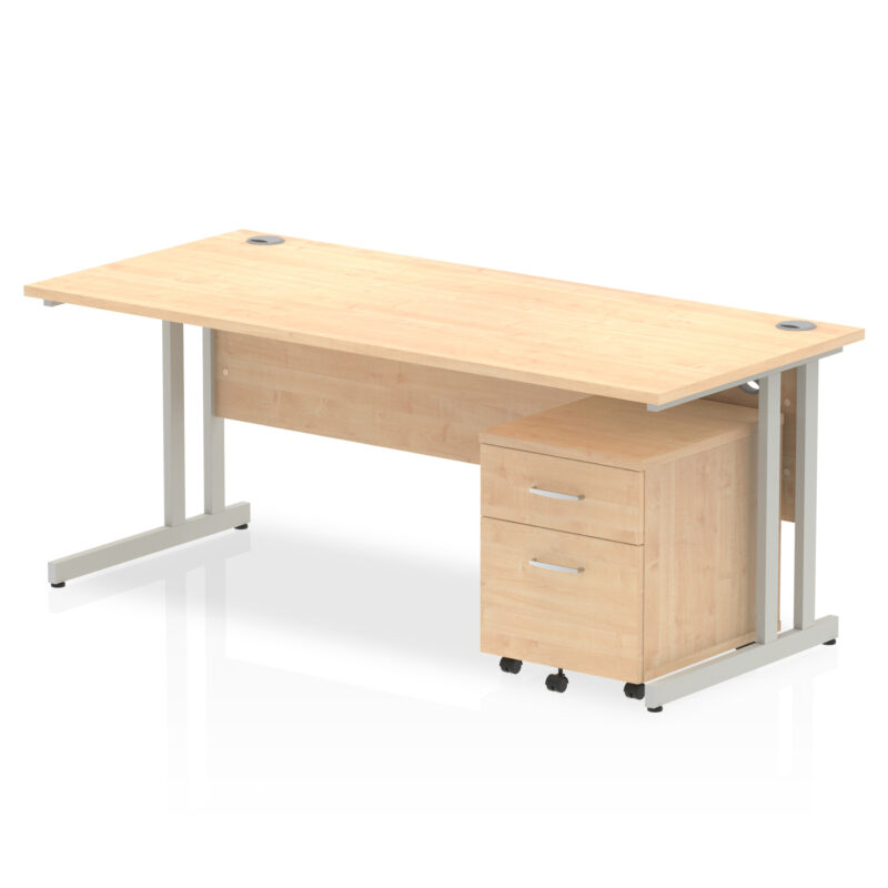 Surge 1800mm Cantilever Straight Desk With Mobile Pedestal - Image 9