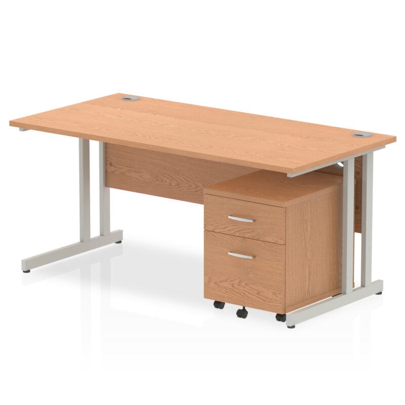 Surge 1600mm Cantilever Straight Desk With Mobile Pedestal - Image 13