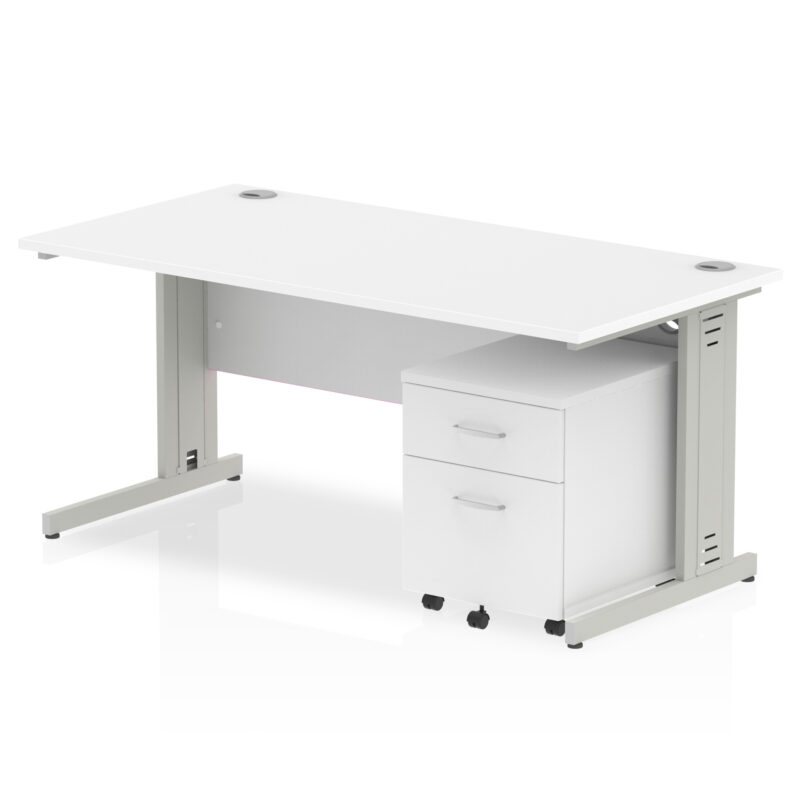 Surge 1600mm Cable Managed Straight Desk With Mobile Pedestal - Image 21