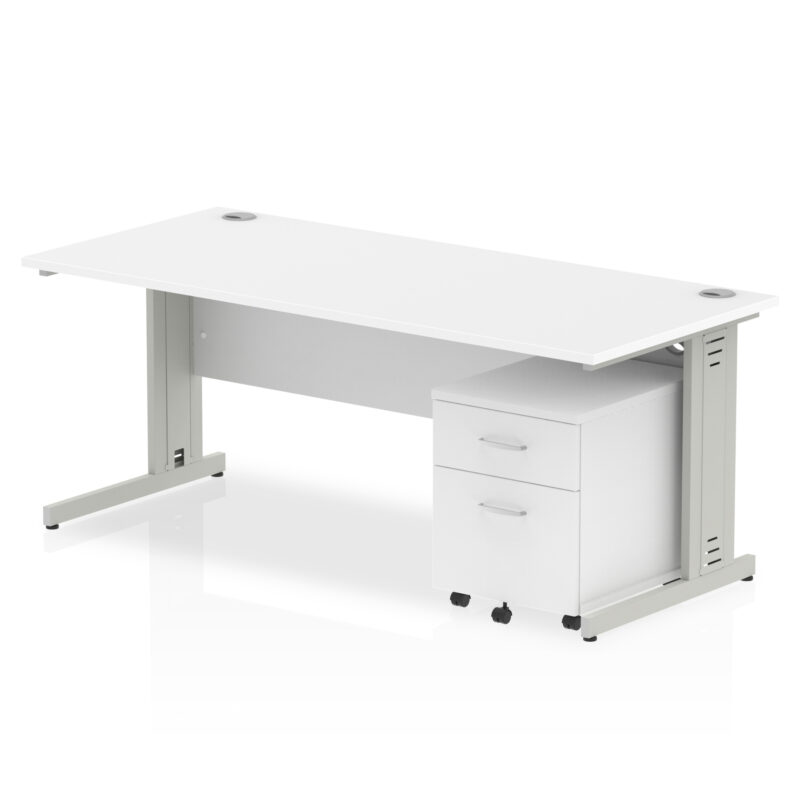 Surge 1800mm Cable Managed Straight Desk With Mobile Pedestal - Image 21
