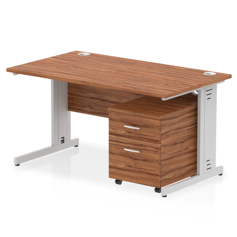 Surge 1400mm Cable Managed Straight Desk With Mobile Pedestal - Image 17
