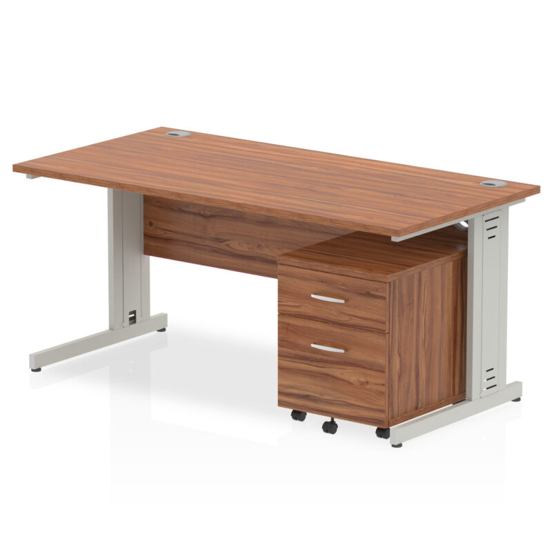 Surge 1600mm Cable Managed Straight Desk With Mobile Pedestal - Image 17