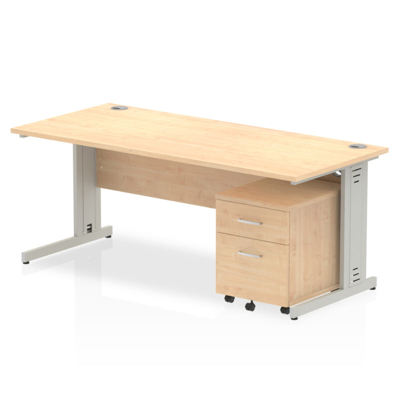 Surge 1800mm Cable Managed Straight Desk With Mobile Pedestal - Image 9