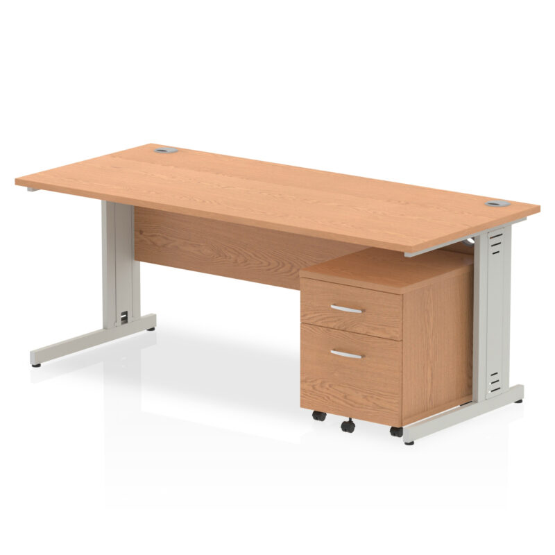 Surge 1800mm Cable Managed Straight Desk With Mobile Pedestal - Image 13