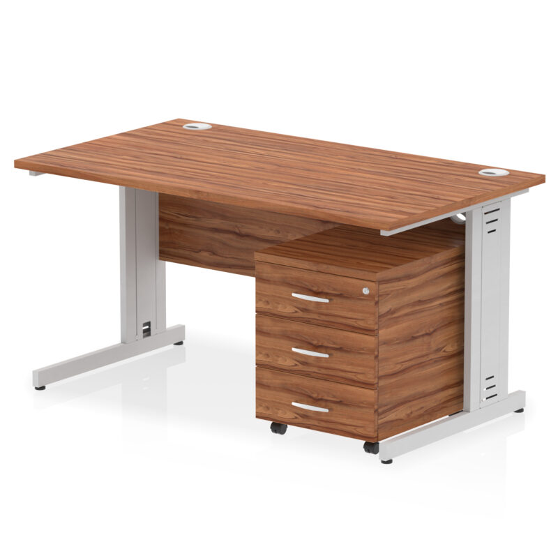 Surge 1400mm Cable Managed Straight Desk With Mobile Pedestal - Image 18
