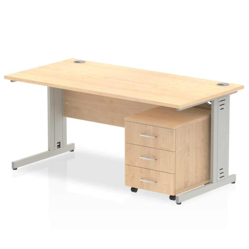 Surge 1800mm Cable Managed Straight Desk With Mobile Pedestal - Image 10