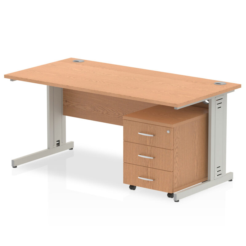 Surge 1800mm Cable Managed Straight Desk With Mobile Pedestal - Image 14