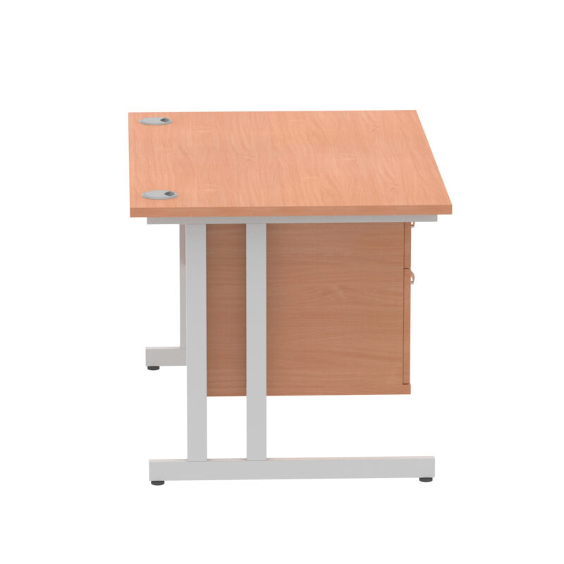 Surge 1200mm Cantilever Straight Desk With Single Fixed Pedestal - Image 63