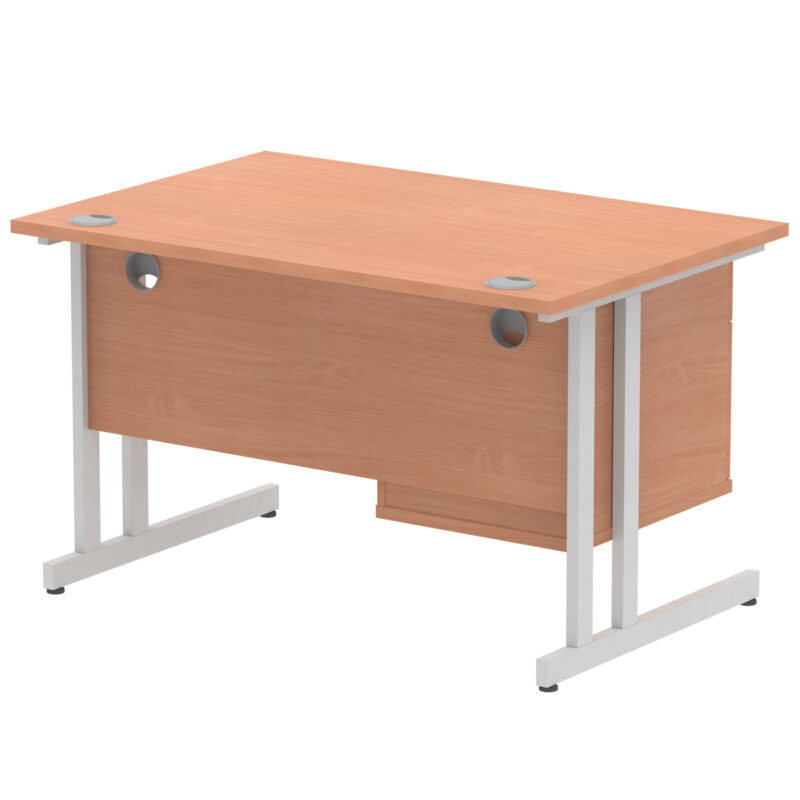 Surge 1200mm Cantilever Straight Desk With Single Fixed Pedestal - Image 64