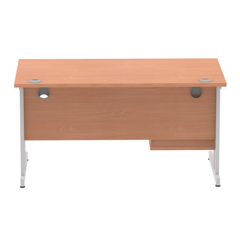 Surge 1400mm Cantilever Straight Desk With Single Fixed Pedestal - Image 65