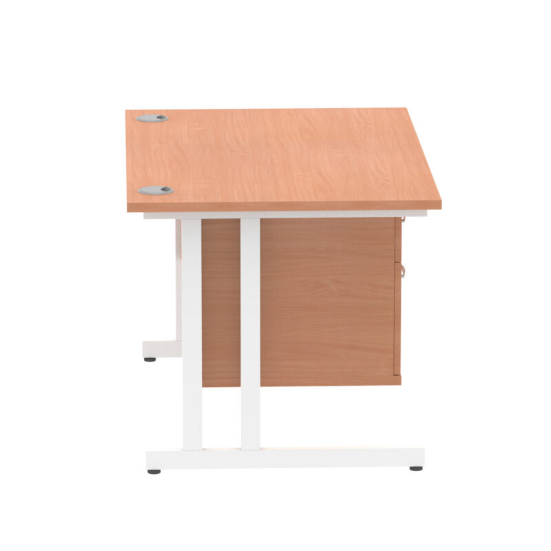 Surge 1200mm Cantilever Straight Desk With Single Fixed Pedestal - Image 4