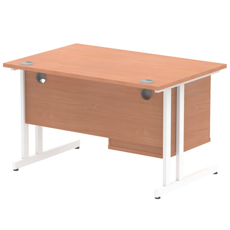 Surge 1200mm Cantilever Straight Desk With Single Fixed Pedestal - Image 5
