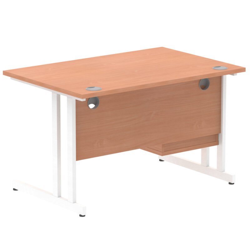 Surge 1200mm Cantilever Straight Desk With Single Fixed Pedestal - Image 7