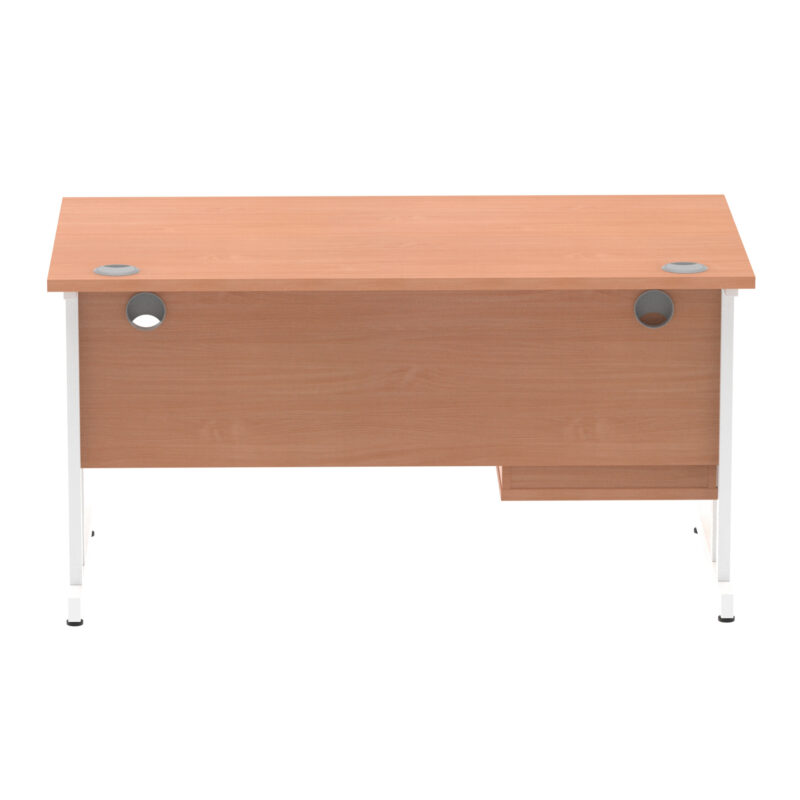 Surge 1400mm Cantilever Straight Desk With Single Fixed Pedestal - Image 6