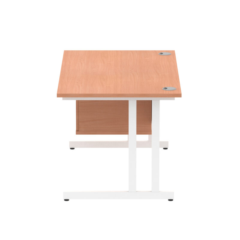 Surge 1400mm Cantilever Straight Desk With Single Fixed Pedestal - Image 8