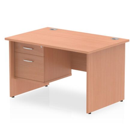 Surge 1200mm Panel End Straight Desk With Single Fixed Pedestal