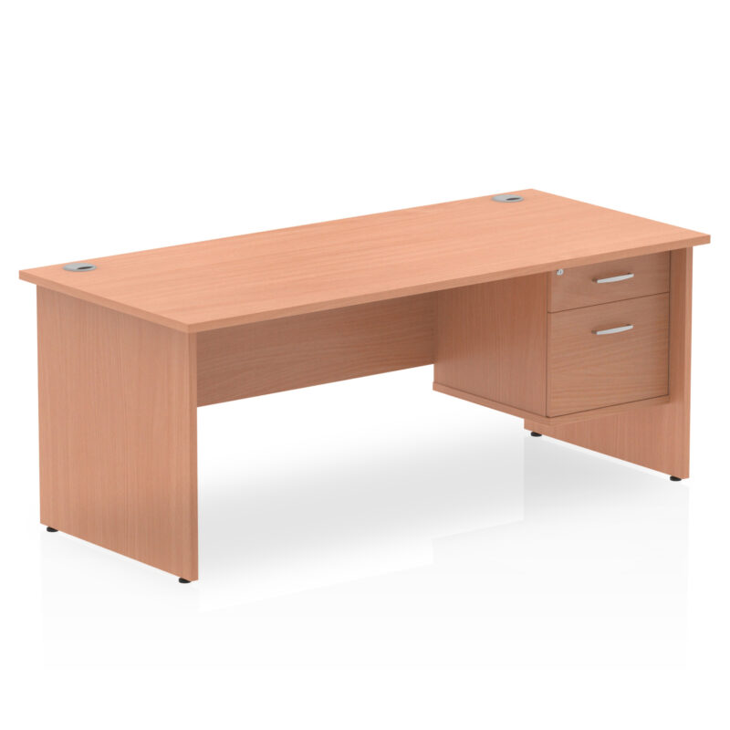 Surge 1800mm Panel End Straigh Desk With Single Fixed Pedestal - Image 2