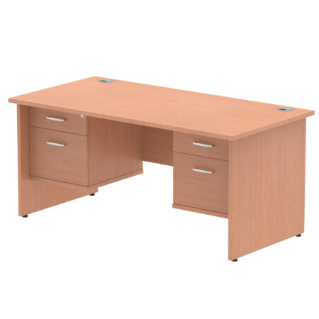 Surge 1600mm Panel End Straight Desk With Two Fixed Pedestal
