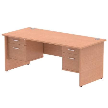Surge 1800mm Panel End Straight Desk With Two Fixed Pedestal