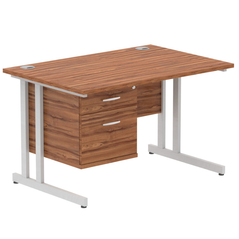 Surge 1200mm Cantilever Straight Desk With Single Fixed Pedestal - Image 101