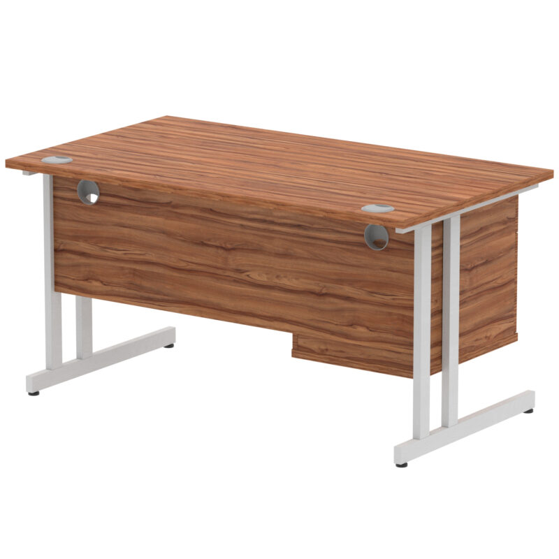 Surge 1400mm Cantilever Straight Desk With Single Fixed Pedestal - Image 103