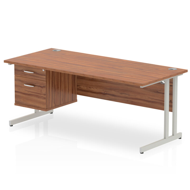 Surge 1800mm Cantilever Straight Desk With Single Fixed Pedestal - Image 37