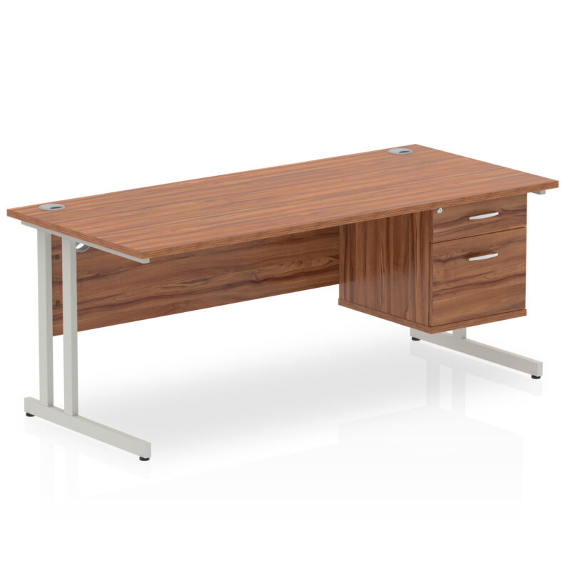 Surge 1800mm Cantilever Straight Desk With Single Fixed Pedestal - Image 38