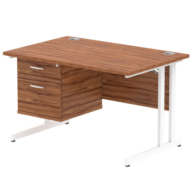 Surge 1200mm Cantilever Straight Desk With Single Fixed Pedestal - Image 40