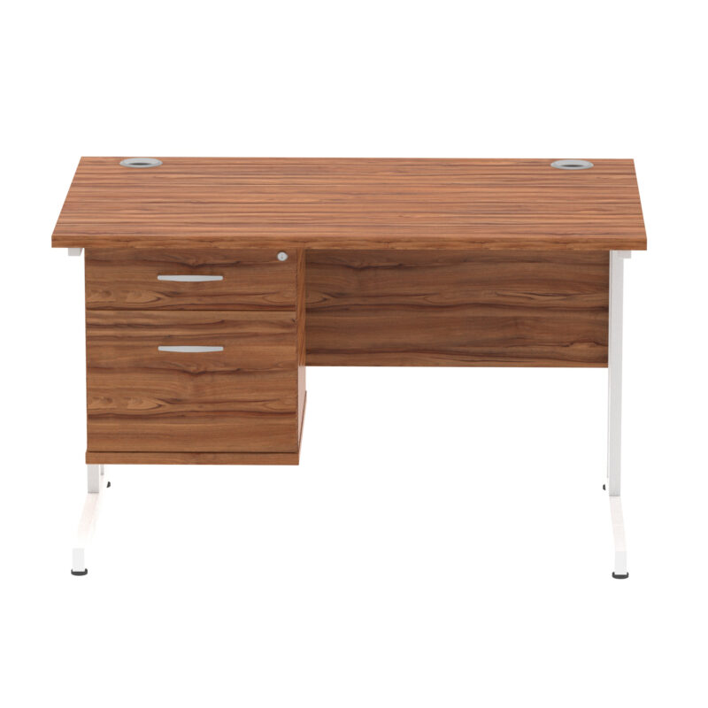 Surge 1200mm Cantilever Straight Desk With Single Fixed Pedestal - Image 41
