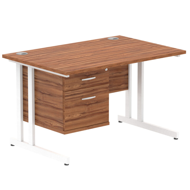 Surge 1200mm Cantilever Straight Desk With Single Fixed Pedestal - Image 42