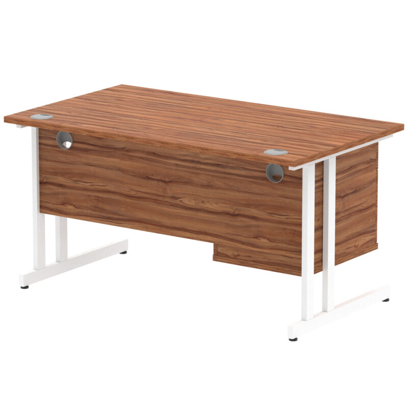 Surge 1400mm Cantilever Straight Desk With Single Fixed Pedestal - Image 44