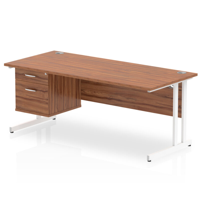 Surge 1800mm Cantilever Straight Desk With Single Fixed Pedestal - Image 15