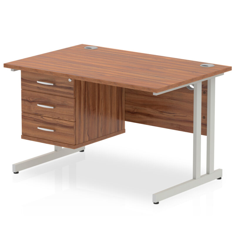 Surge 1200mm Cantilever Straight Desk With Single Fixed Pedestal - Image 107