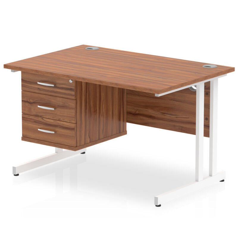 Surge 1200mm Cantilever Straight Desk With Single Fixed Pedestal - Image 48