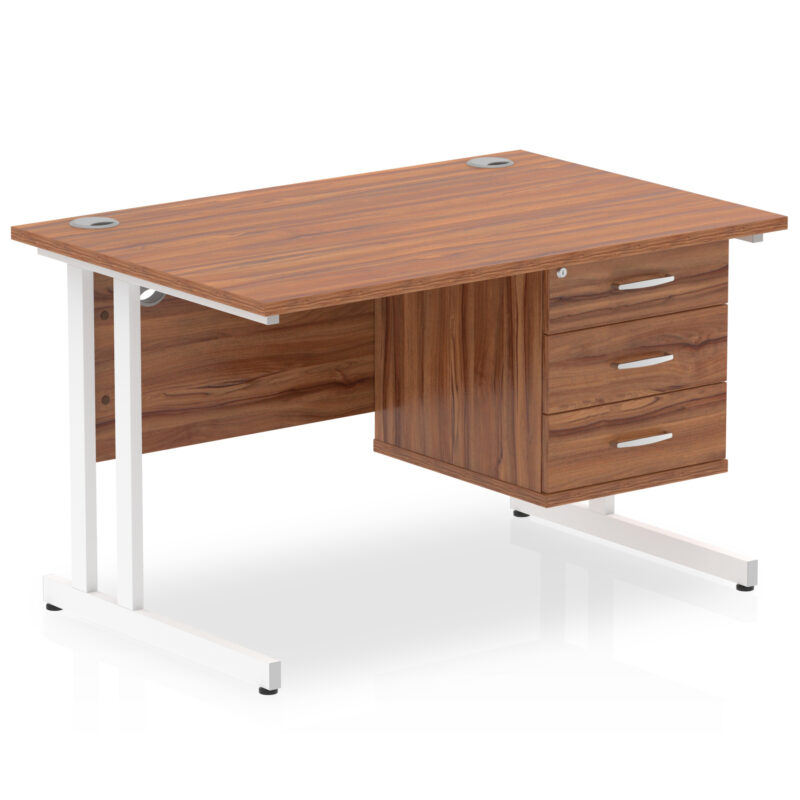 Surge 1200mm Cantilever Straight Desk With Single Fixed Pedestal - Image 49