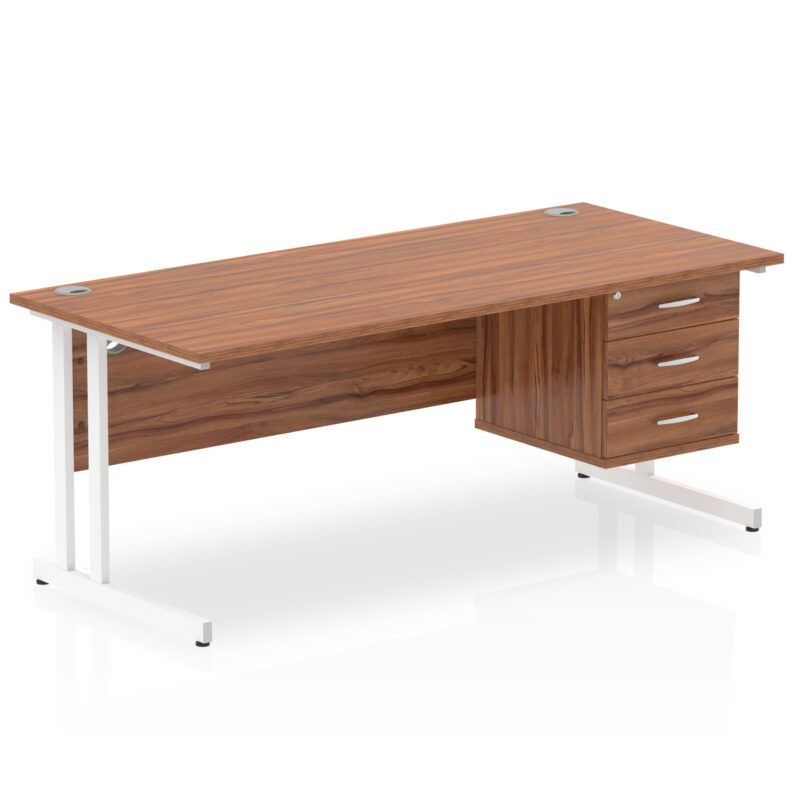 Surge 1800mm Cantilever Straight Desk With Single Fixed Pedestal - Image 18