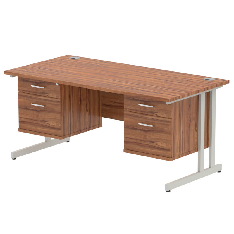 Surge 1600mm Cantilever Straight Desk With Two Fixed Pedestal - Image 40