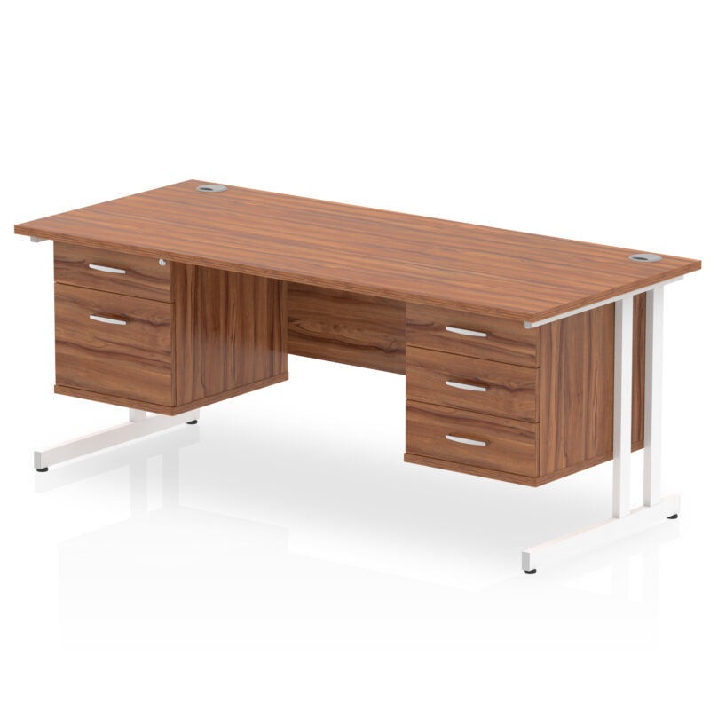 Surge 1800mm Cantilever Straight Desk With Two Fixed Pedestal - Image 16