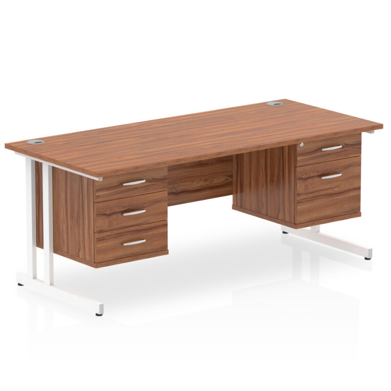 Surge 1800mm Cantilever Straight Desk With Two Fixed Pedestal - Image 17