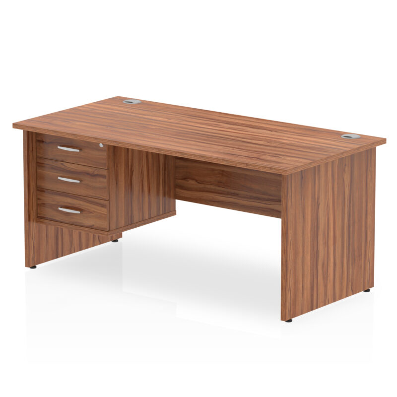 Surge 1600mm Panel End Straight Desk With Single Fixed Pedestal - Image 23