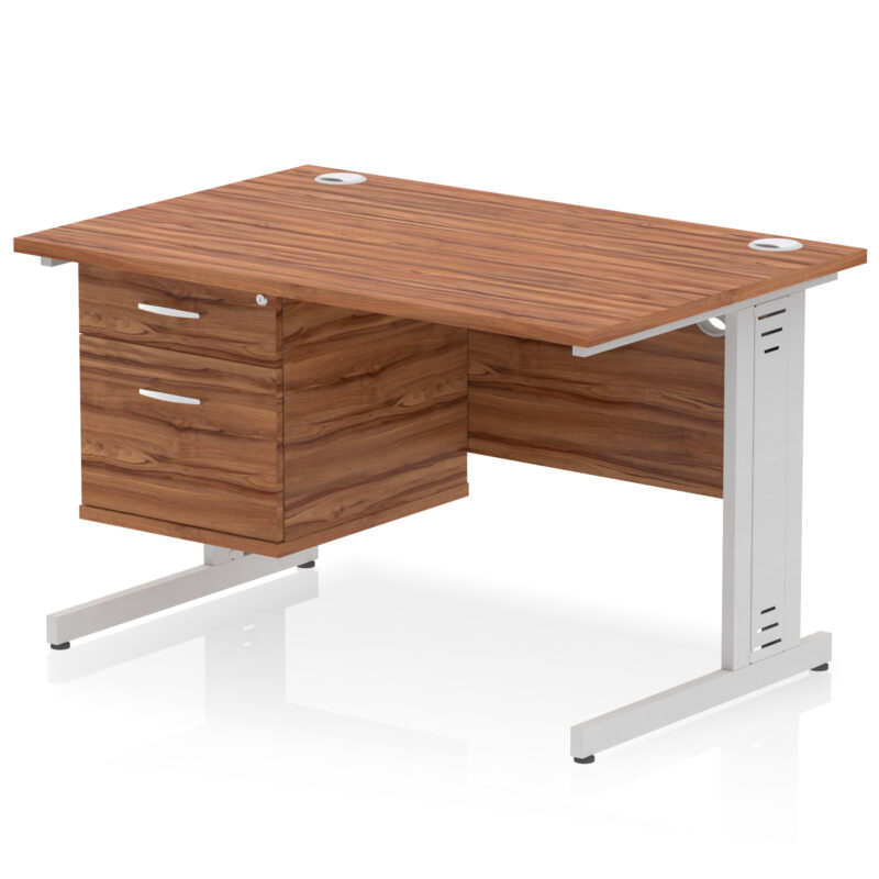 Surge 1200mm Cable Managed Straight Desk With Single Fixed Pedestal - Image 29