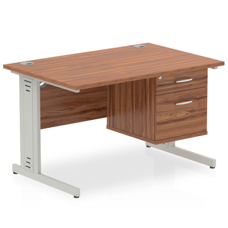 Surge 1200mm Cable Managed Straight Desk With Single Fixed Pedestal - Image 30