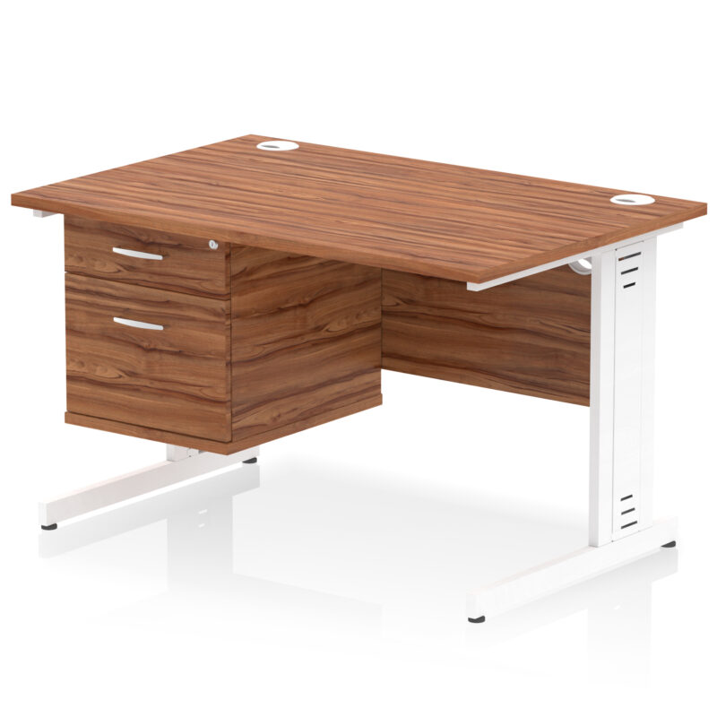 Surge 1200mm Cable Managed Straight Desk With Single Fixed Pedestal - Image 33