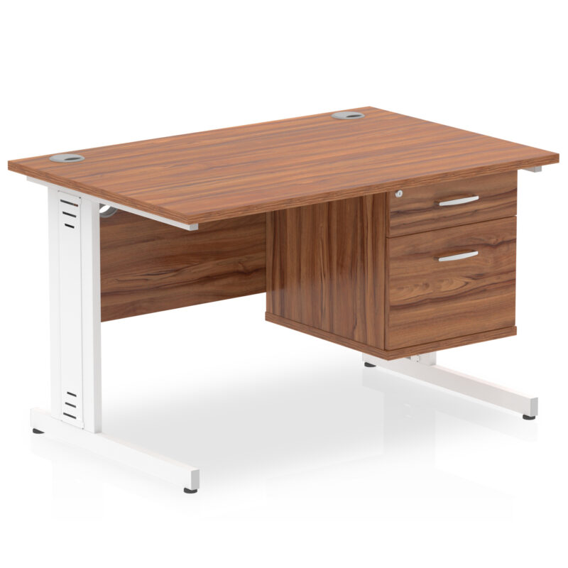 Surge 1200mm Cable Managed Straight Desk With Single Fixed Pedestal - Image 34